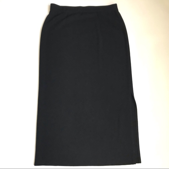 Exclusively Misook Black Skirt Slit L A63 - Picture 1 of 9